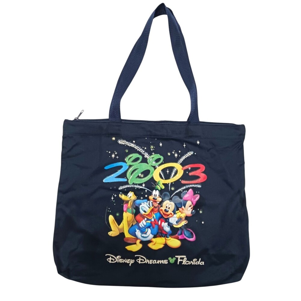 Vtg 2003 Walt Disney Dreams Florida Canvas Tote Carryall Shoulder Bag Zip Top